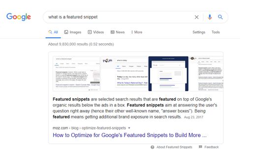 featured snippet