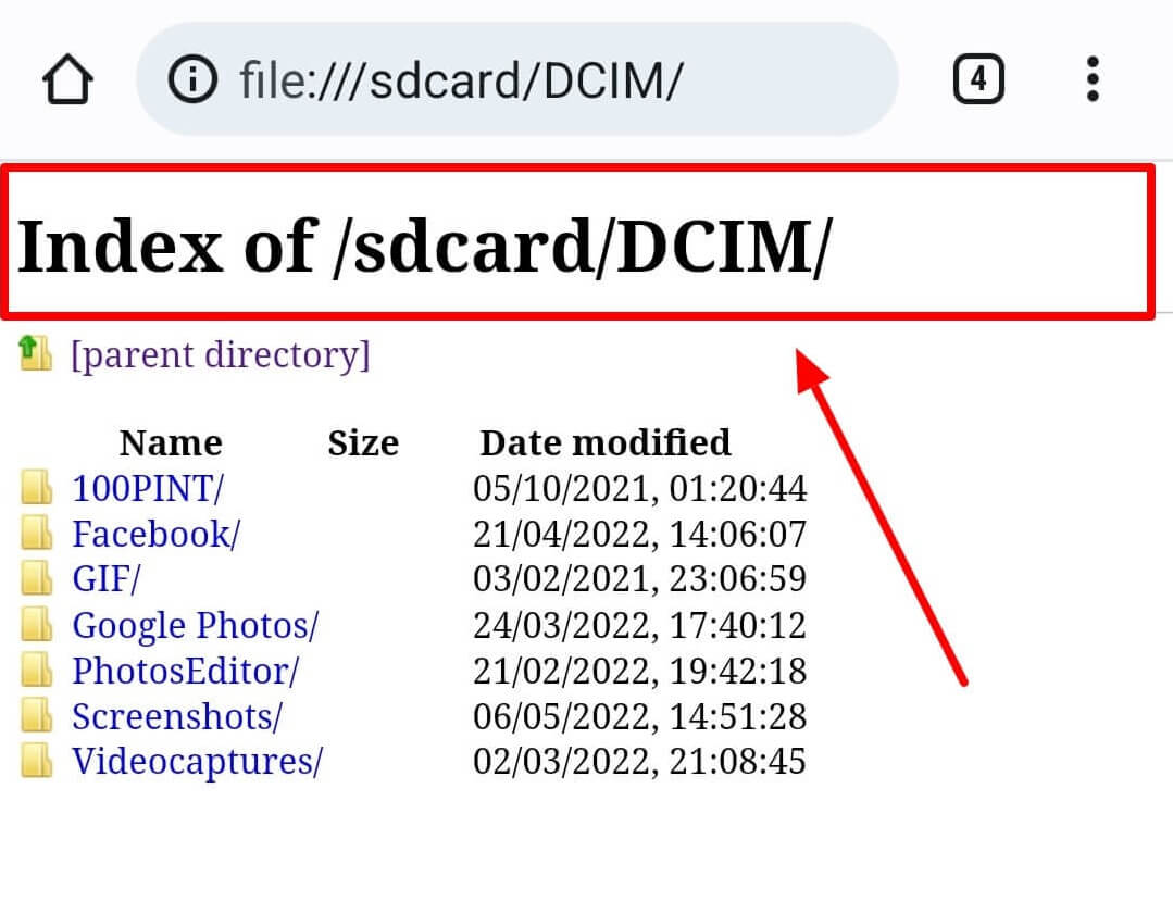 file sd card dcim camera