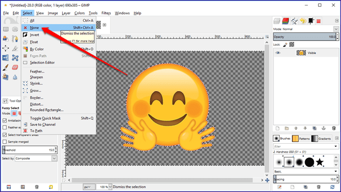 How to make background transparent gimp