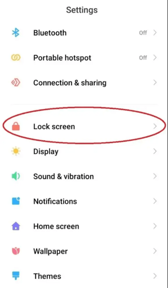 step 2 of how to turn off Glance in Mi