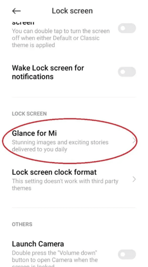 step 3 of how to turn off Glance in Mi 11T Pro 5G